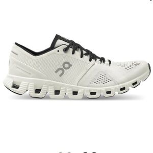 On Running “Cloud X” in White/Black, Size 6.5